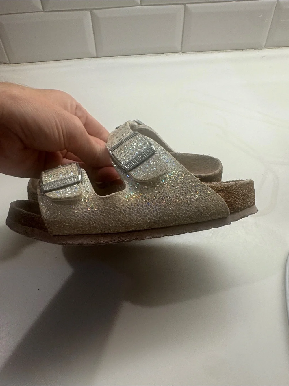 Birkenstock Kids Double-Buckle Glitter Sandals - Gold